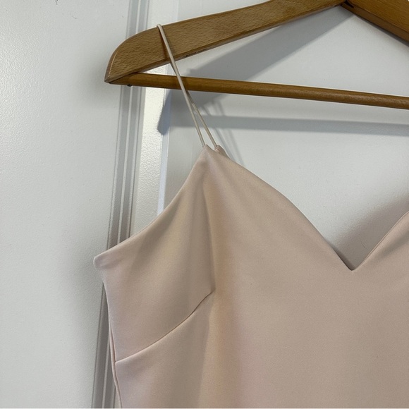 ASOS Design Light Pink Spaghetti Strap Knee Length Dress Women’s Size 10 Pastel - Picture 3 of 16